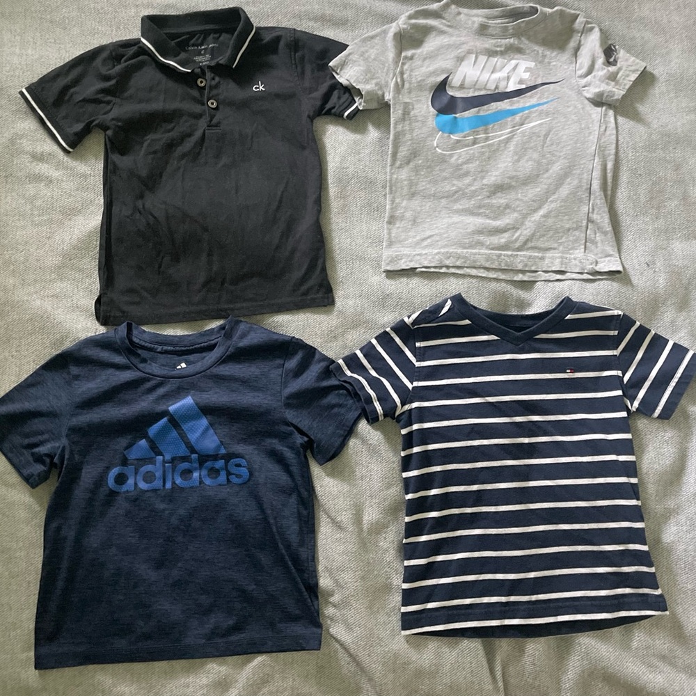 Toddler Boy Shirts 4T CK Calvin Klein NIKE Tommy Hilfiger ADIDAS Blue Gray